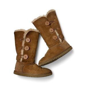 UGG Tan Buttoned Winter Boots